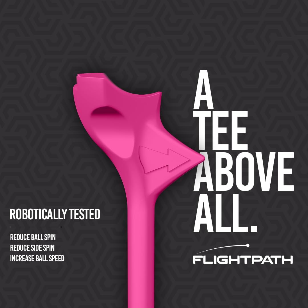 FLIGHTPATH Premium Golf Tees - 3.25" Durable Plastic Golf Tees Designed to Enhance Golf Shot Distance & Precision - Robotically Tested to Reduce Ball Spin - USGA Approved Golf Equipment