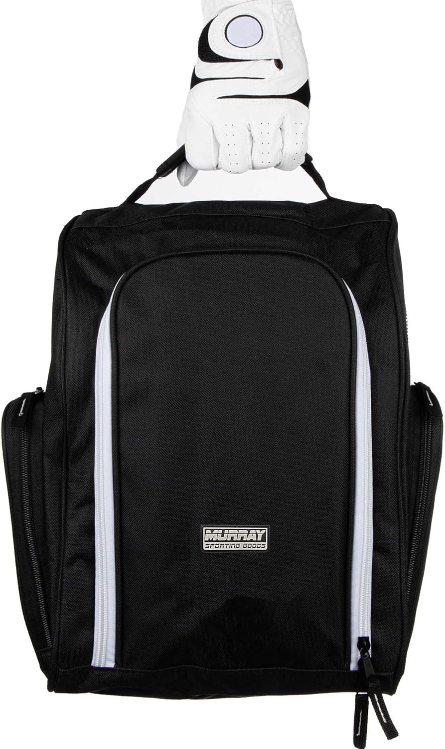 Murray Sporting Goods Golf Shoe Bag for Men and Women - Black Golf Shoe Travel Bag with Side Pockets for Golf Balls, Tees and Other Accessories