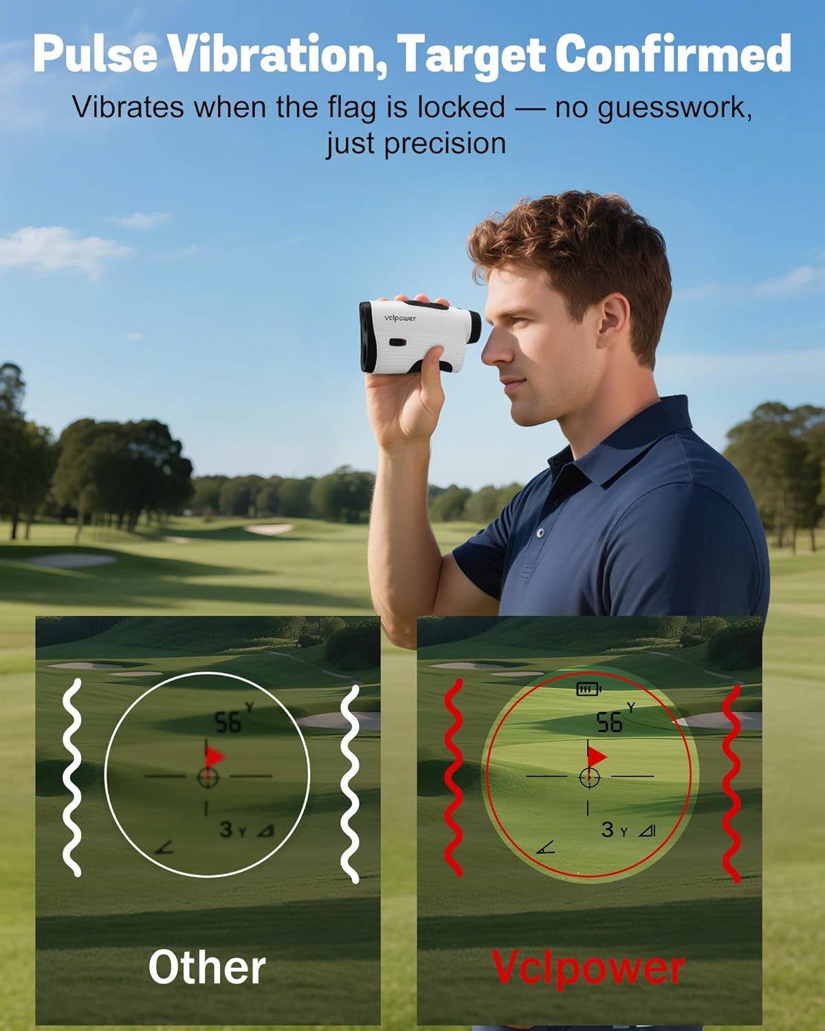 Golf Rangefinder with Slope, 1200 Yards Laser Range Finder for Golf & Hunting, 7X Magnification, Flag Lock Vibration, Rechargeable Battery, Magnetic Strip, Waterproof Golf Accessories for Men