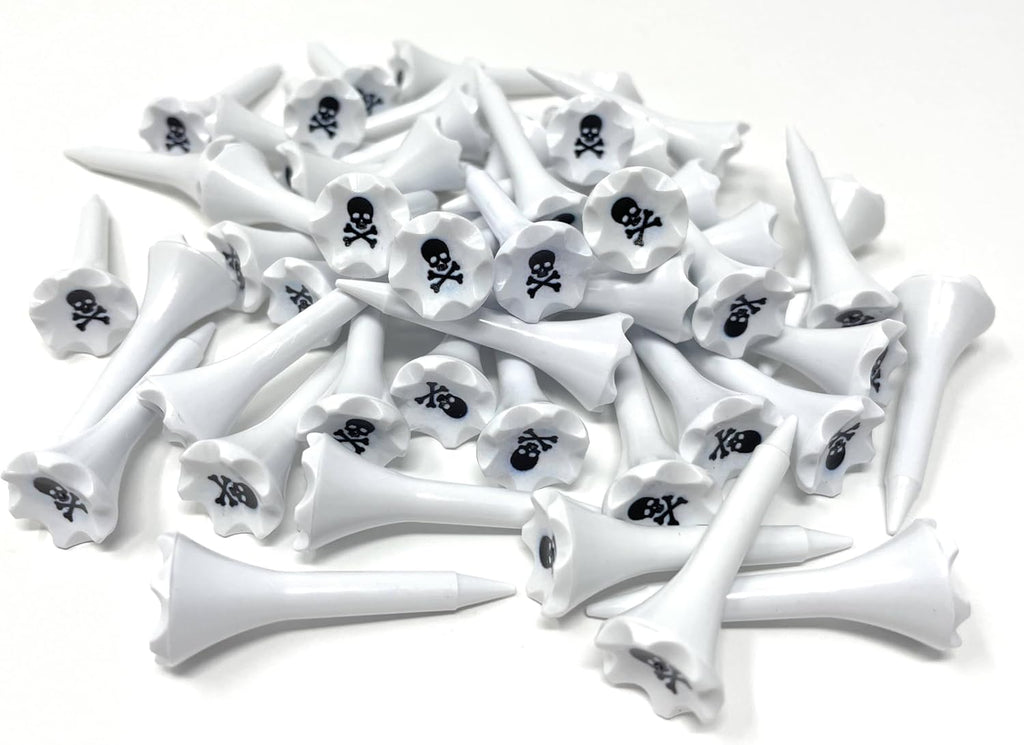 NorthPointe 1 ½” Plastic Golf Tees – Short Tees for Irons, Par Threes, Hybrids, and Driving Range - Pack of 50 or 100 Bulk in High Visibility White Durable Plastic