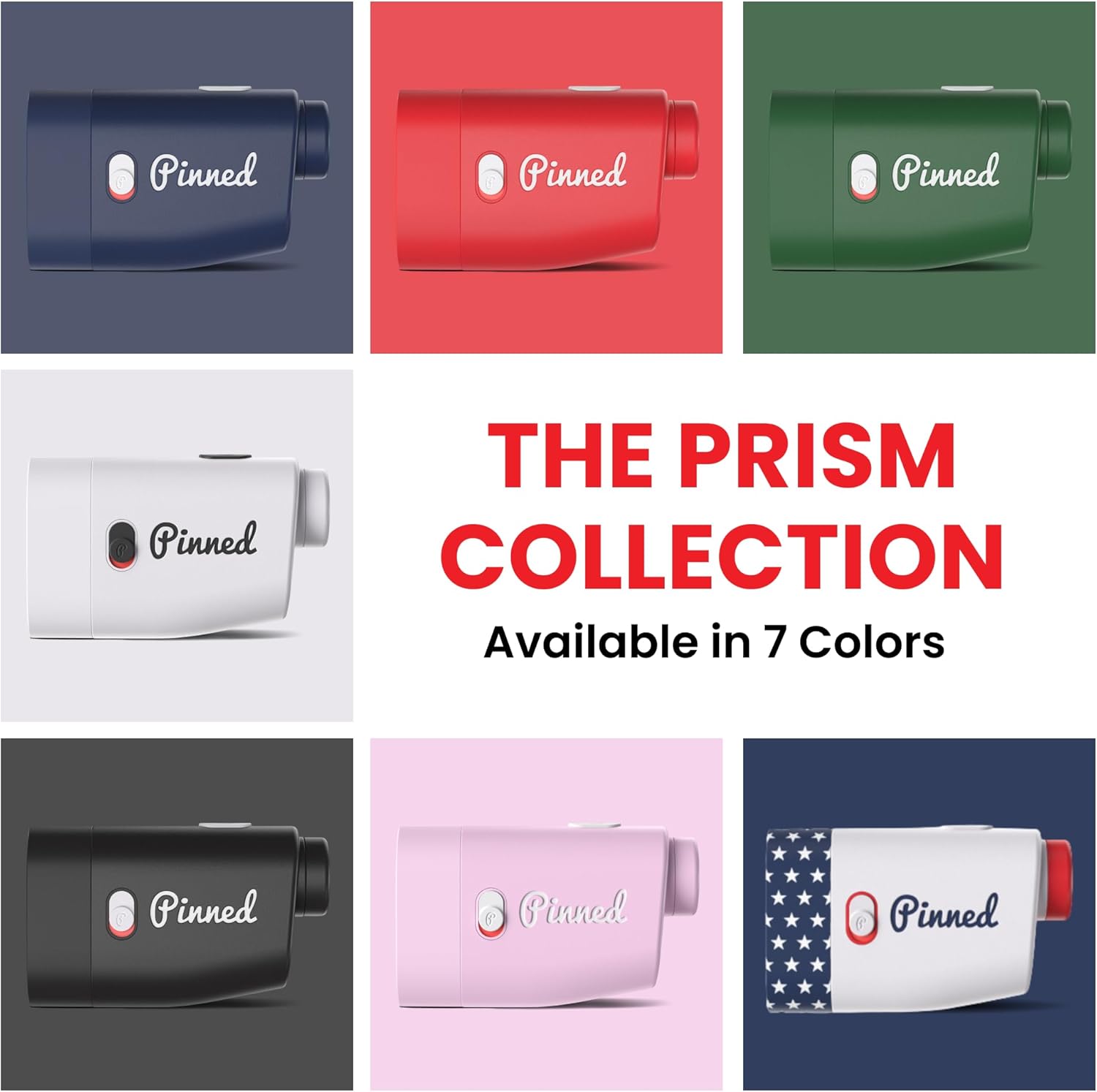 Pinned Prism Slope Golf Rangefinder - Golf Distance Rangefinder with Slope - USB Rechargeable, Pinned Locked Vibration Laser Range Finder - Range Finder Accessories & Gift for Men and Women
