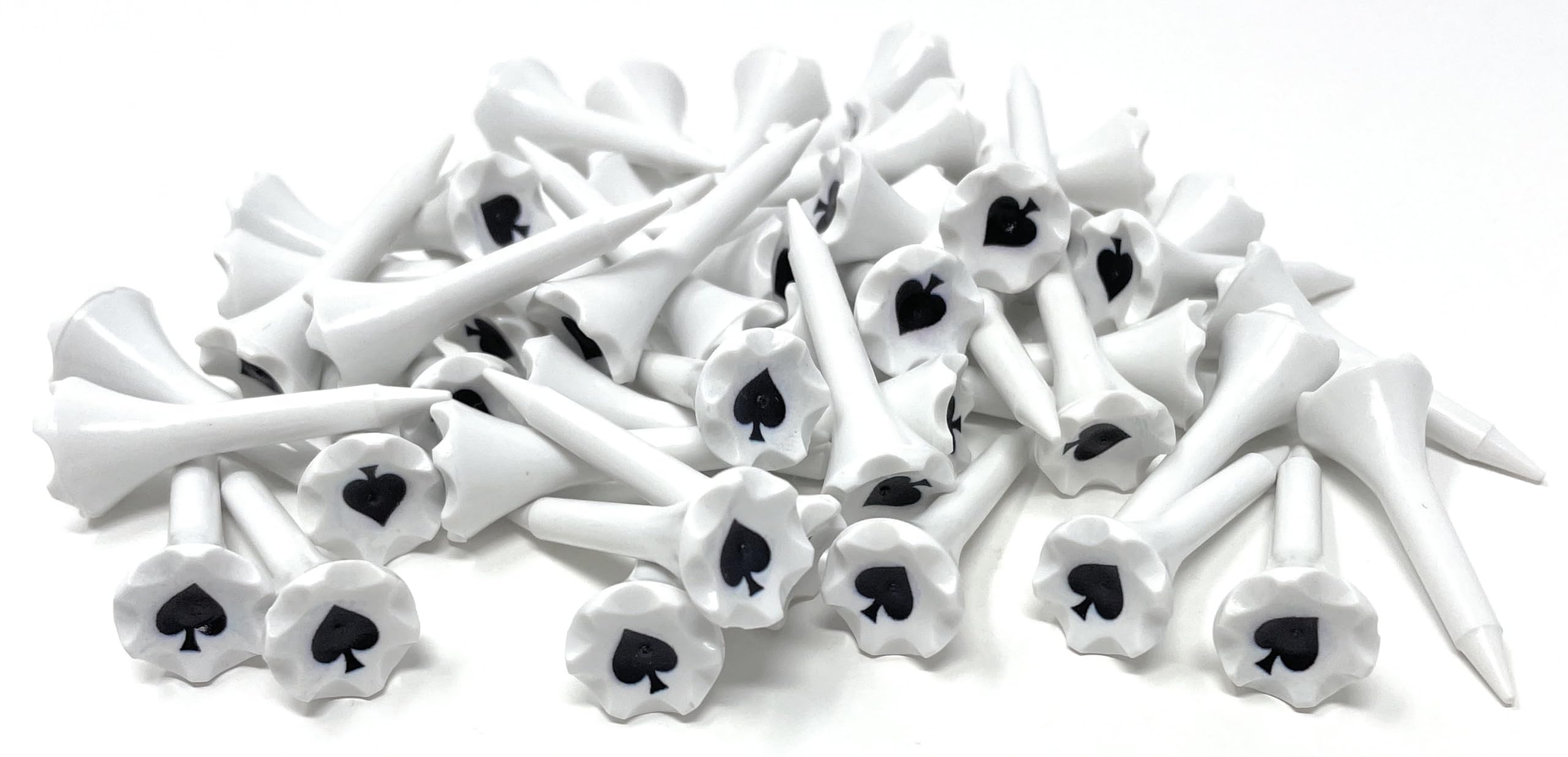 NorthPointe 1 ½” Plastic Golf Tees – Short Tees for Irons, Par Threes, Hybrids, and Driving Range - Pack of 50 or 100 Bulk in High Visibility White Durable Plastic
