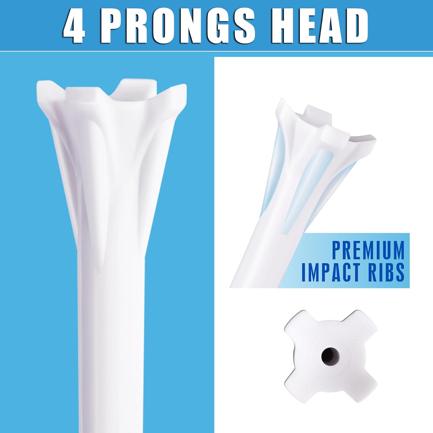 CHAMPKEY PRO 4-Prong Plastic Golf Tees 150 Pack - 70% Ball Contact Reduced for Less Friction and Maximum Distance Performance Golf Tees Plastic