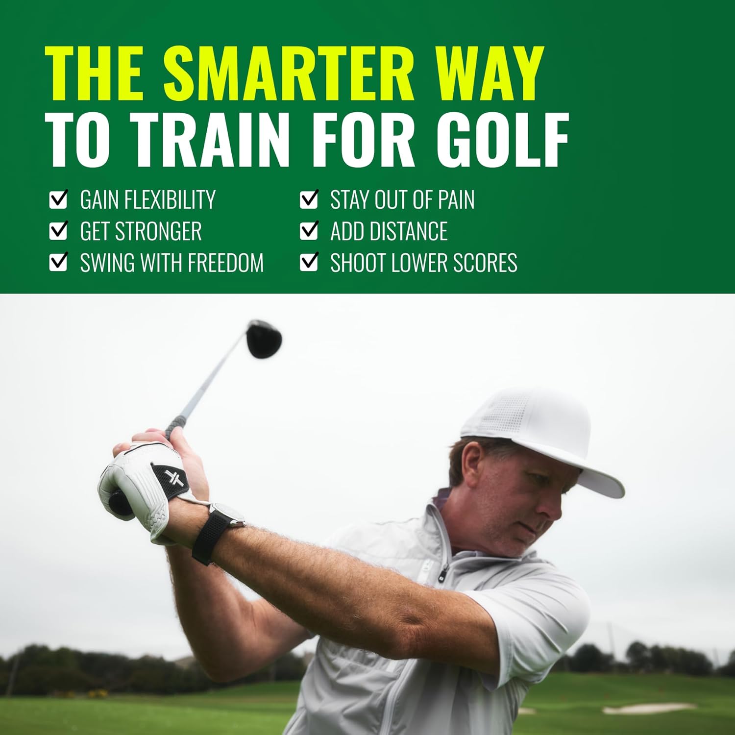 GolfForever Swing Trainer – Golf Training & Fitness System for Strength, Flexibility & Swing Power – Includes 30-Day Membership & Training Bar for Golf-Specific Workouts
