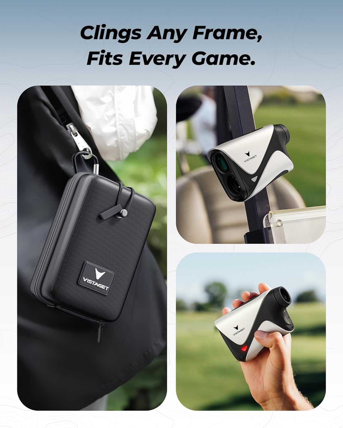 Golf Range Finder 1200 Yards, 7X Magnification, Triangle Tech, Rangefinder with Slope On/Off, Flag Lock Vibration, Range Finder Golf Magnetic, USB-C Rechargeable​