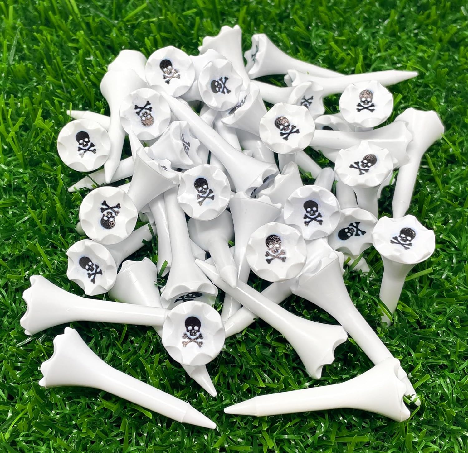 NorthPointe 1 ½” Plastic Golf Tees – Short Tees for Irons, Par Threes, Hybrids, and Driving Range - Pack of 50 or 100 Bulk in High Visibility White Durable Plastic