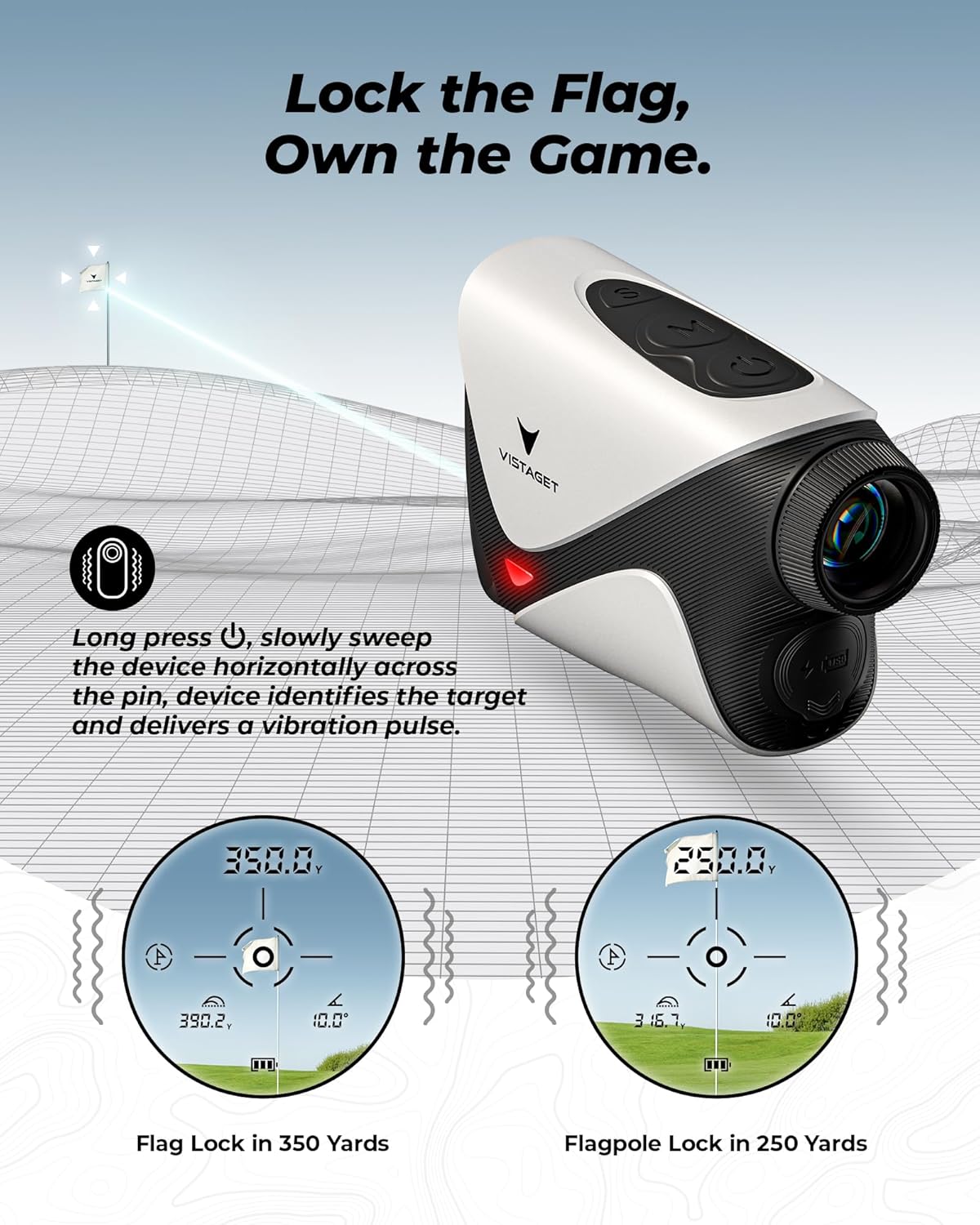Golf Range Finder 1200 Yards, 7X Magnification, Triangle Tech, Rangefinder with Slope On/Off, Flag Lock Vibration, Range Finder Golf Magnetic, USB-C Rechargeable​