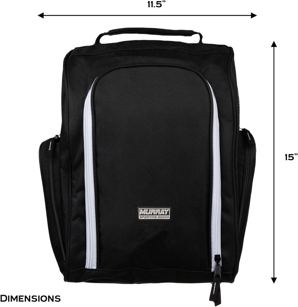 Murray Sporting Goods Golf Shoe Bag for Men and Women - Black Golf Shoe Travel Bag with Side Pockets for Golf Balls, Tees and Other Accessories