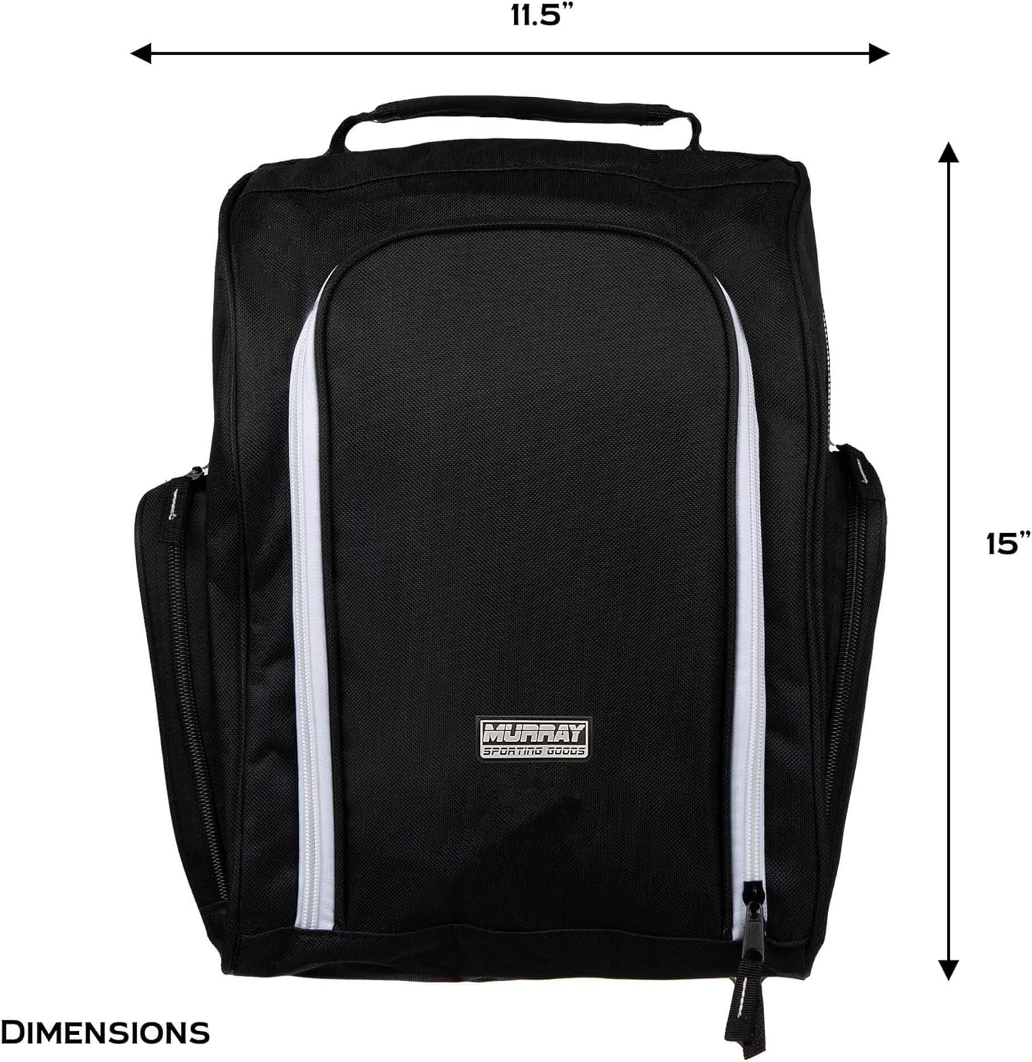 Murray Sporting Goods Golf Shoe Bag for Men and Women - Black Golf Shoe Travel Bag with Side Pockets for Golf Balls, Tees and Other Accessories