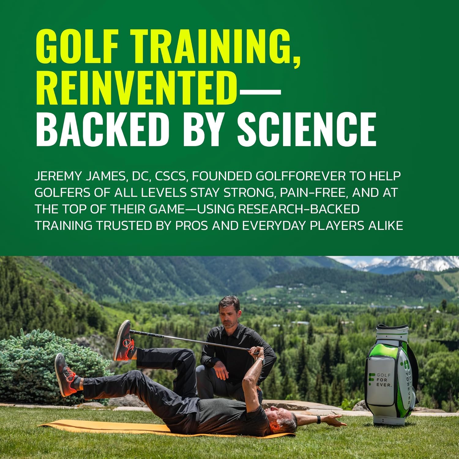GolfForever Swing Trainer – Golf Training & Fitness System for Strength, Flexibility & Swing Power – Includes 30-Day Membership & Training Bar for Golf-Specific Workouts