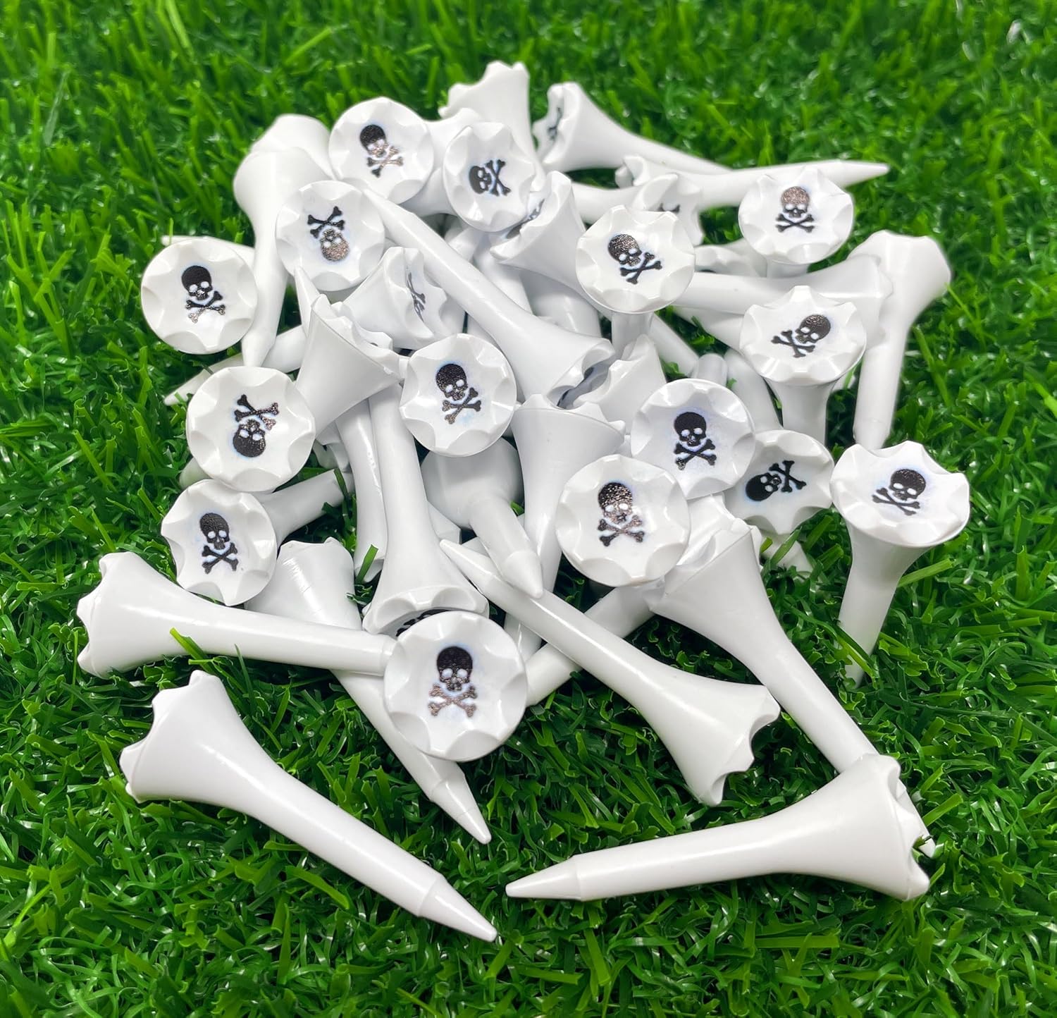 NorthPointe 1 ½” Plastic Golf Tees – Short Tees for Irons, Par Threes, Hybrids, and Driving Range - Pack of 50 or 100 Bulk in High Visibility White Durable Plastic