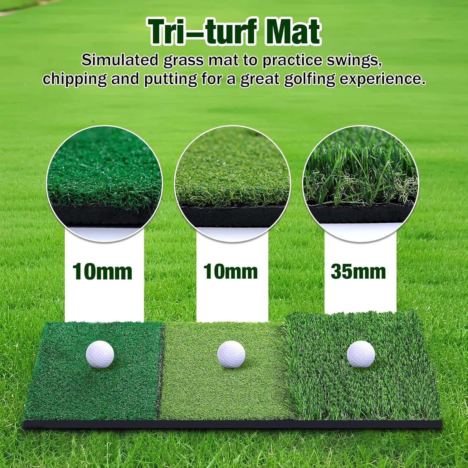 MoKo Golf Net with Practice Mat, 10 x 7 ft Golf Hitting Net for Outdoor Indoor Backyard Driving Chipping Swing Training, All-in-One Multi-Target Training Aid Practice Nets with Tri-Turf Mat